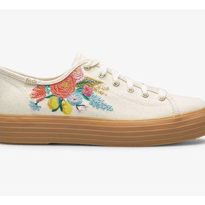New Keds x Rifle Paper Co. Triple Kick Embossed Garden Party Sneaker Size 8